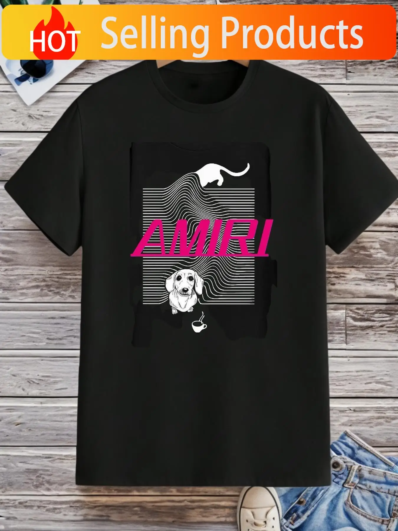 Black Neutral T-Shirt, 220g, 100% Pure Cotton, Superior Quality, Printed with Eye-Catching 