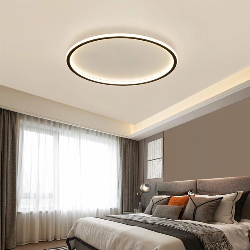 Modern LED Ceiling Light For Bedroom Living Room Study Room Study Minimalist Slim Black White Gold Home Decor Lighting Fixtures