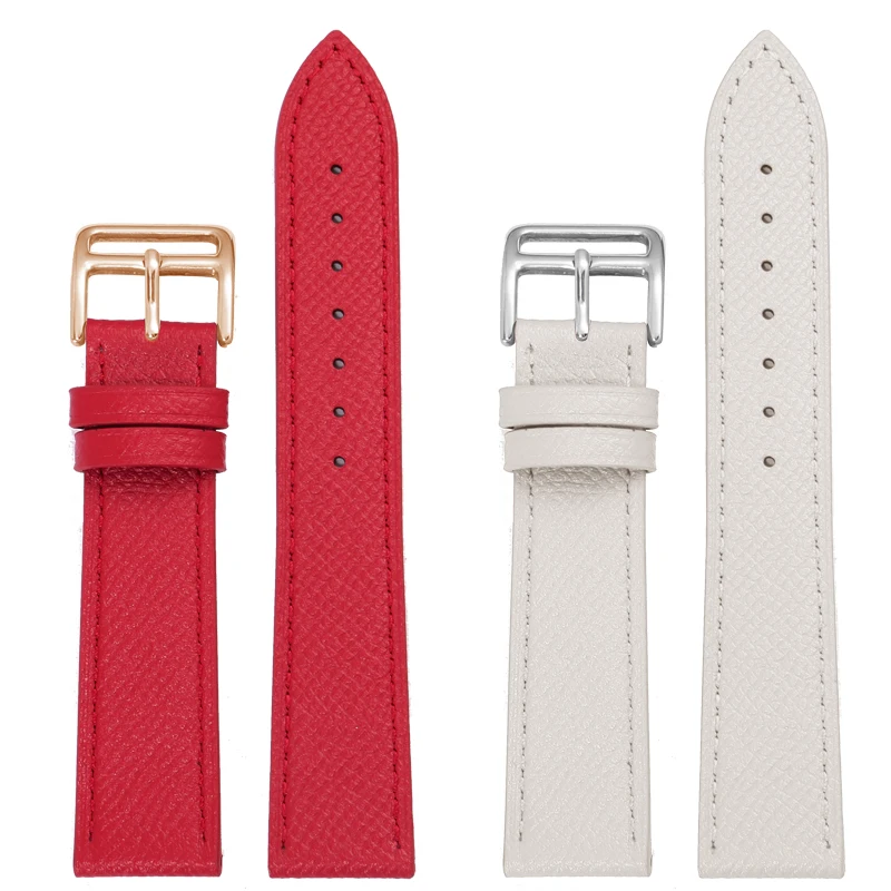 Universal Lychee Grain Quick Release Leather Watch sStrap 12/14/16/18/20mm Flat Interface Ultra-thin Cowhide Watchband