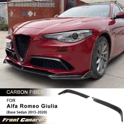 Car Front Bumper Fog Lamp Cover Trims Frame for Alfa Romeo Giulia Base Sedan 2015-2020 Front Canards Fins Full Carbon Fiber FRP