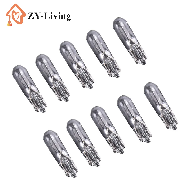 

10 шт. 12В 1.2Вт стеклянные лампы T5 для приборной панели и стоп-сигналов