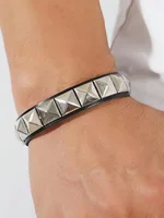 3Pcs/Set Fashion Street Hip Hop Leather Studded Cuff Bracelets Multiple Wristbands Bangle  Acceossries for 80s Punk Rock Concert Outfit - Image 5