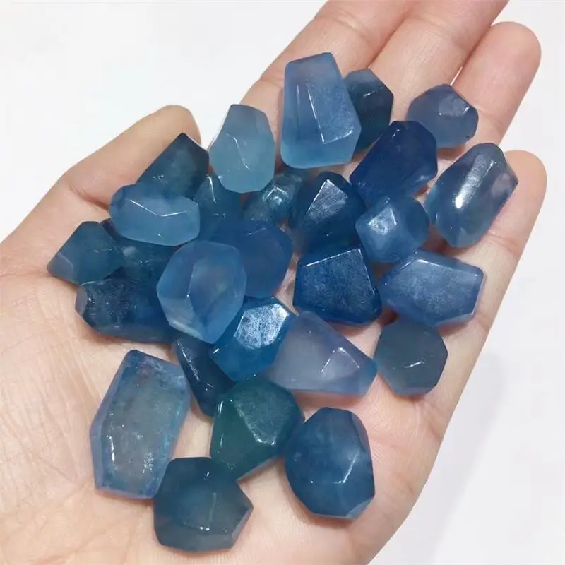 5PCS Natural Freeform Aquamarine Pendant Reiki Healing Stone Fashion Jewelry For Women Men Gift 13-22MM