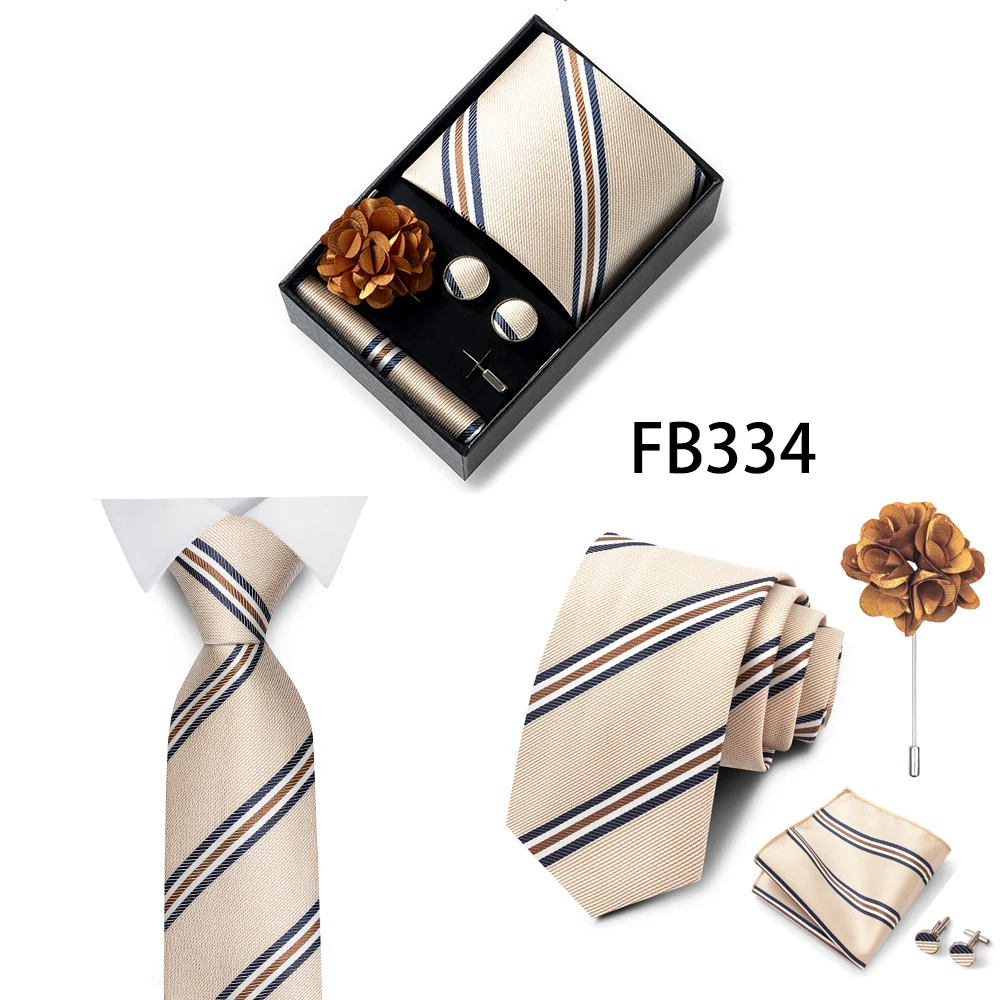 Luxuriöse Mode-Geschenkbox für Herren, 8 cm, Krawatten-Sets, Krawatte, Taschentuch, Manschettenknöpfe, Clip-Brosche-Set, goldener Druck, passend für Hochzeit – Detail 17