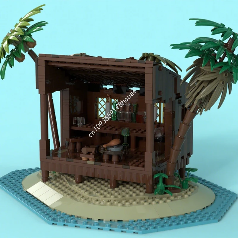 

449pcs MOC The Rum Shack Pirates Building Blocks Christmas Gift Educational DIY Display Ornament for Creative Decoration