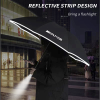 Car Led Light Automatic Folding Windproof Sunshade Umbrella For Mercedes-Benz AMG A C E S Class Sprinter GLC ML SLK CLS GLA GLK