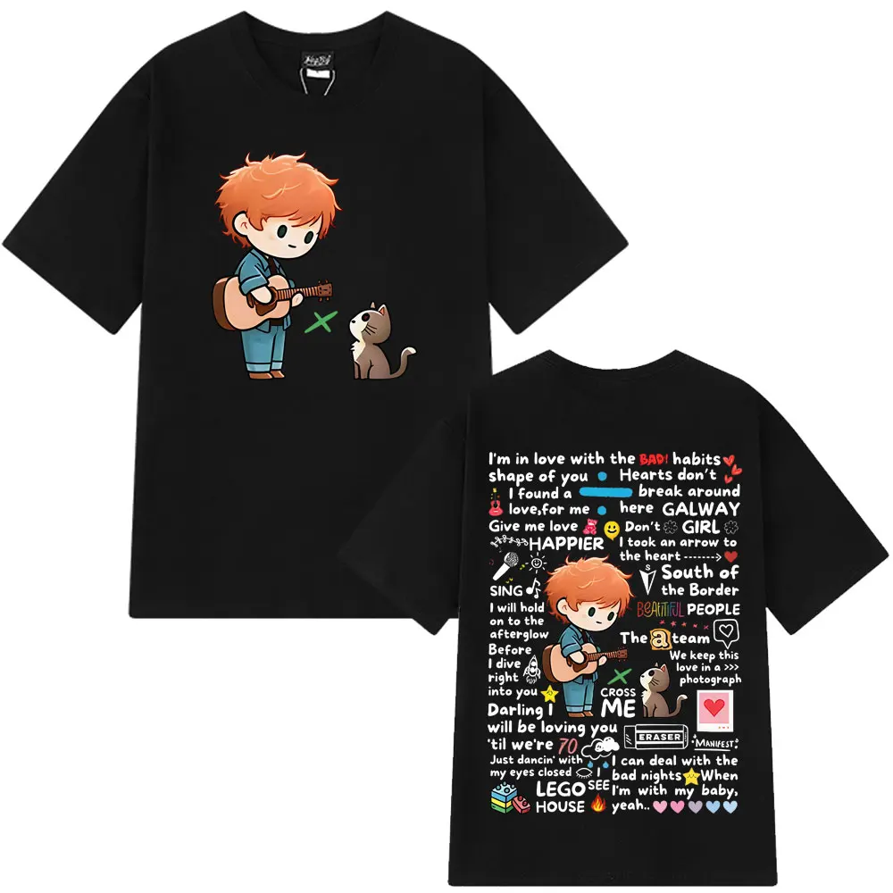 

Ed Sheeran European Tour 2025 Graffiti Pattern Hot Sale T-Shirt Men Women Fashion Harajuku Cotton Casual Man T-shirts Streetwear