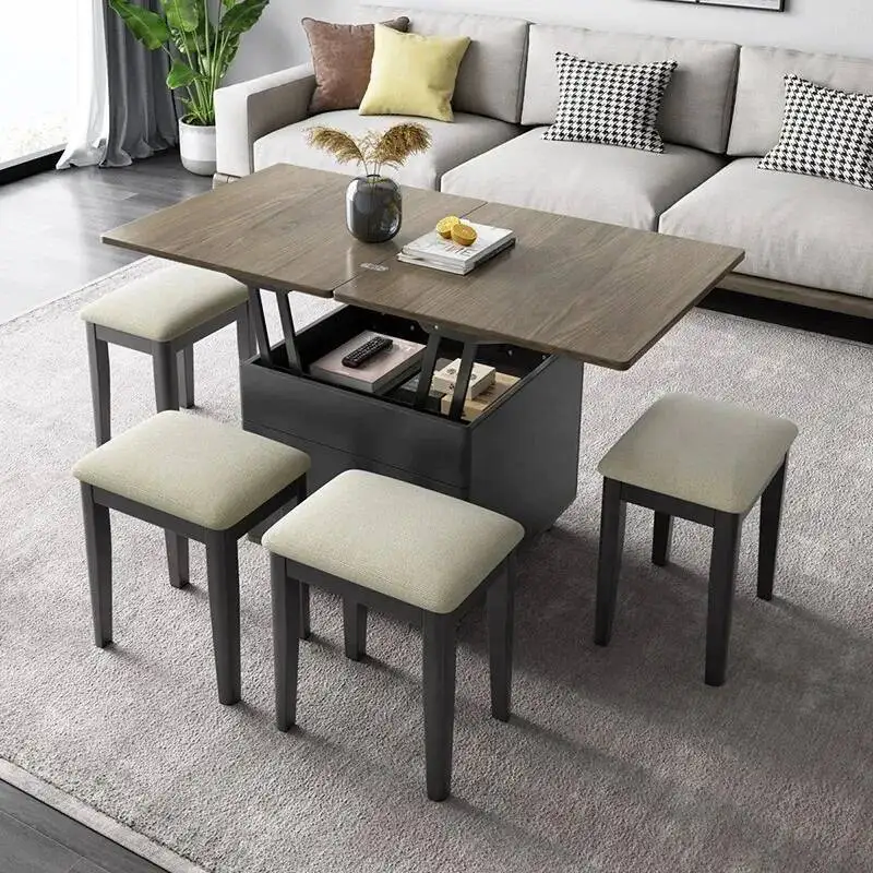 

Multifunctional Simplicity Folding Smart Lift Living Room Coffee Table Small Apartment Side Table Vanity House Furniture HY
