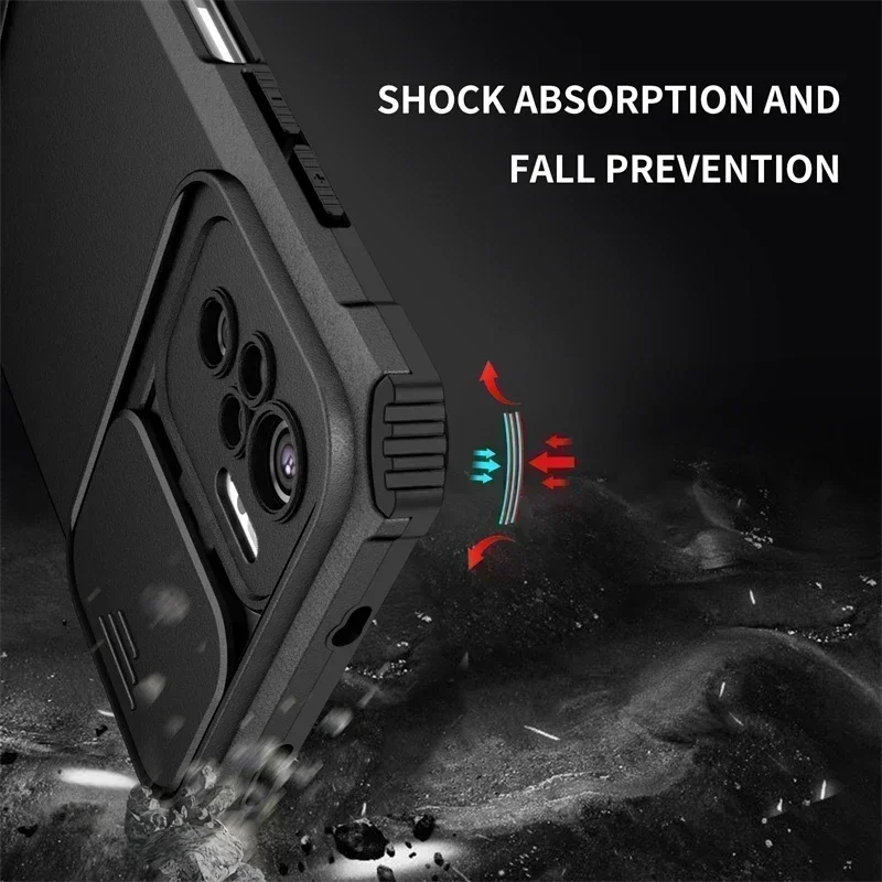 For Xiaomi Poco M5S Case Push Pull Camera Protection Phone Case For Poco M5S 4G M5 S M5S 6.43 Stand Shockproof Armor Back Cover