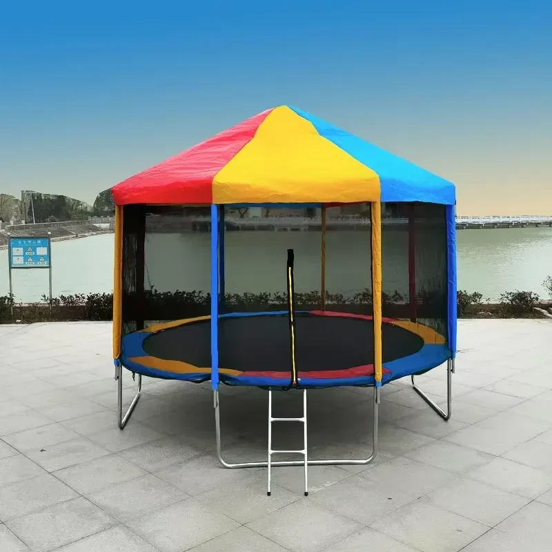 Colorful Polypropylene Unisex Fitness Trampoline 16ft Large Outdoor Sunshade Protective Net Children Adults Safe Eco-Friendly