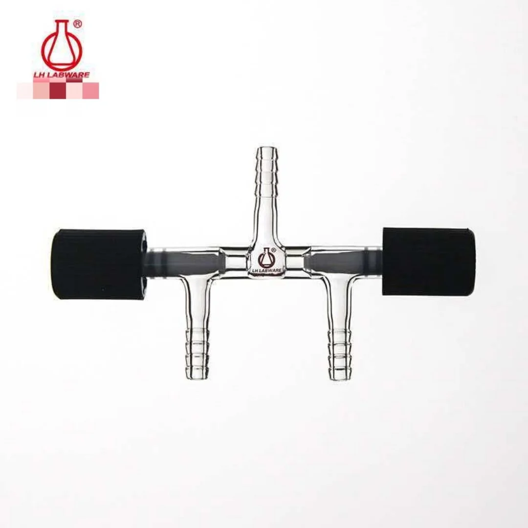 High vacuum three-way valve, door glass, PTFE three-way exhaust joint, gas valve LH-286-S, high vacuum