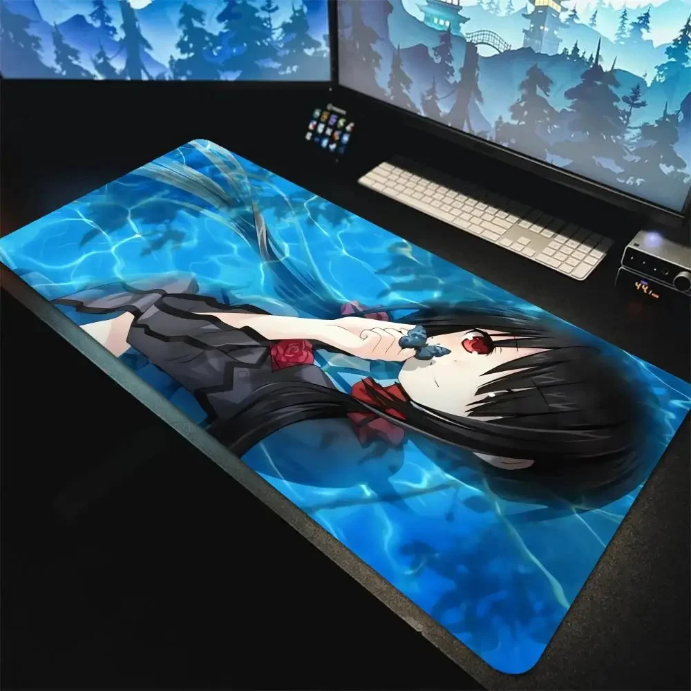 Imagem -02 - Durável Borracha Mouse Pad para Gamer Teclado Bonito Acessórios para Jogos Desktop Pad Data a Live Anime K_kurumi Tokisaki