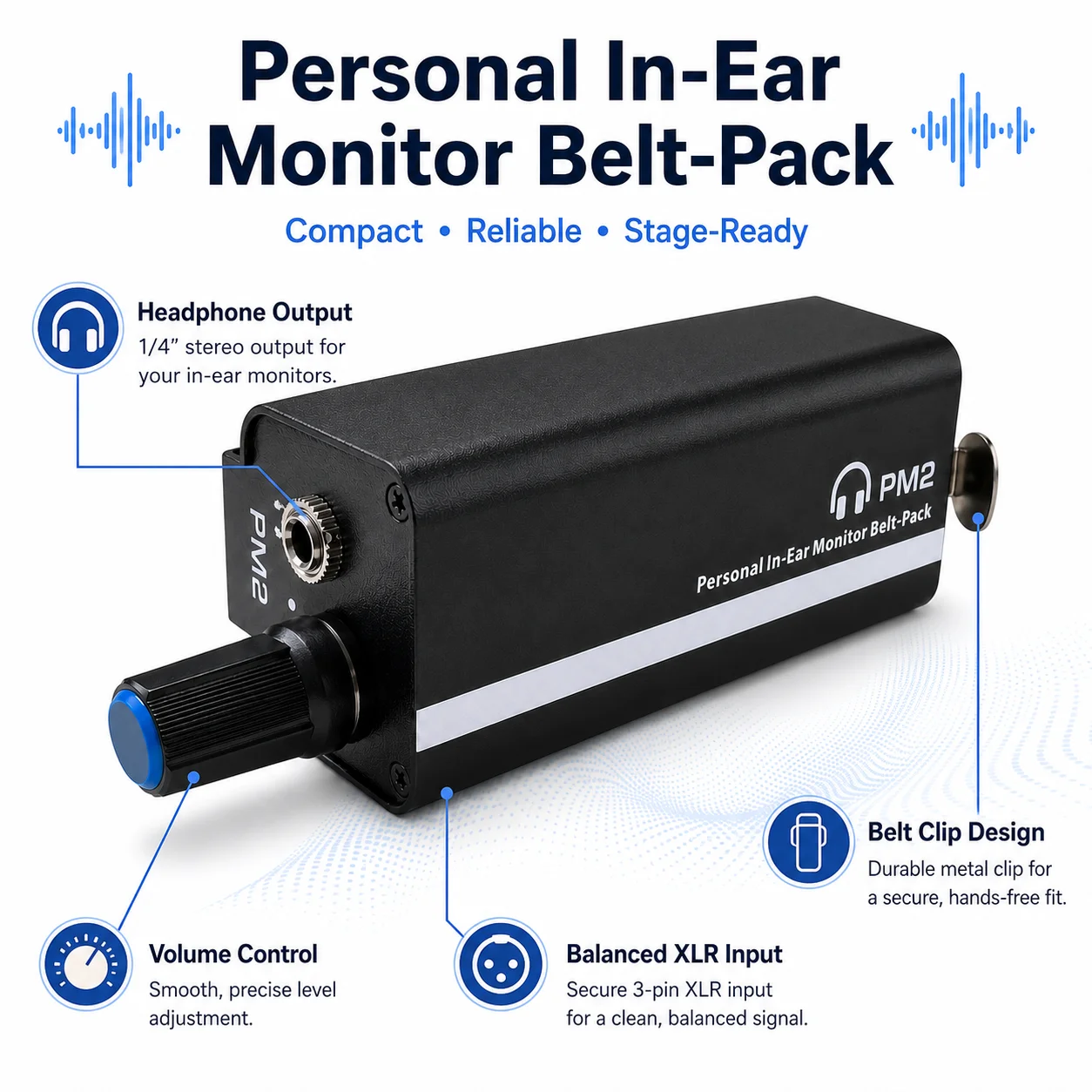 PM2 mini compact headphone amplifier, stereo headphone amplifier, XLR/6.35MM audio interface converter interface sound amplifier
