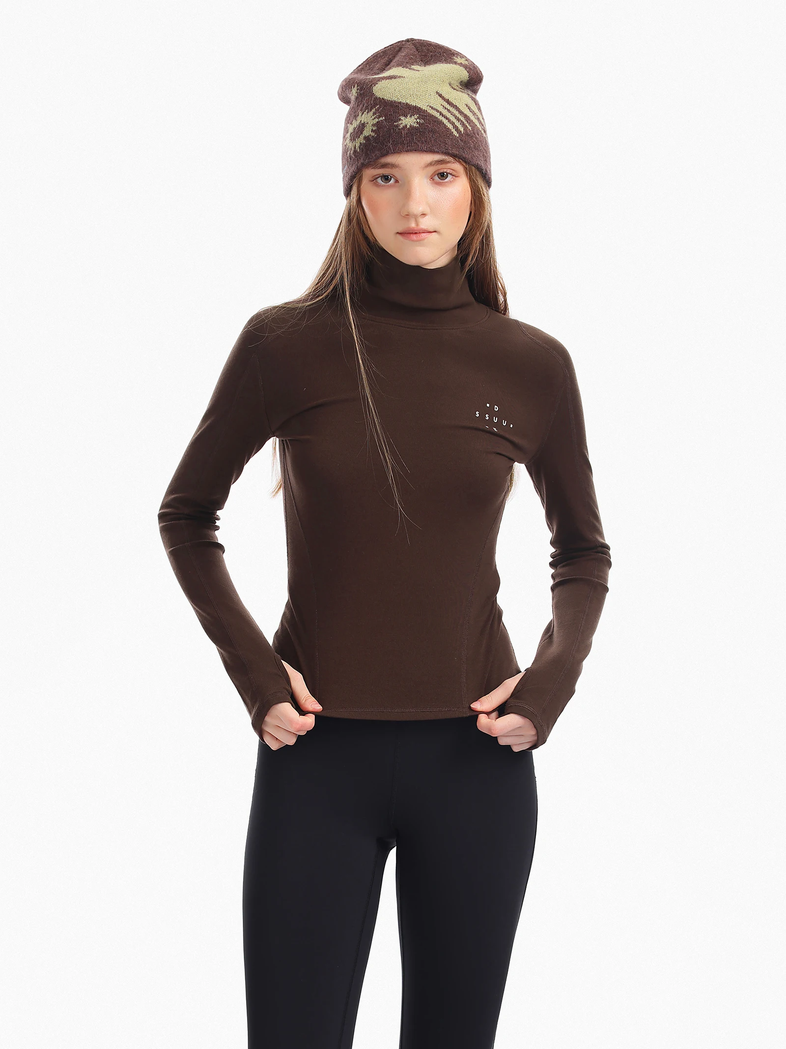 DSU Women's High Collar Warm Base Shirt Lightweight Long Sleeve T-Shirt Wool Blend Layering Thin Soft Comfortable Ladies' Fas...
