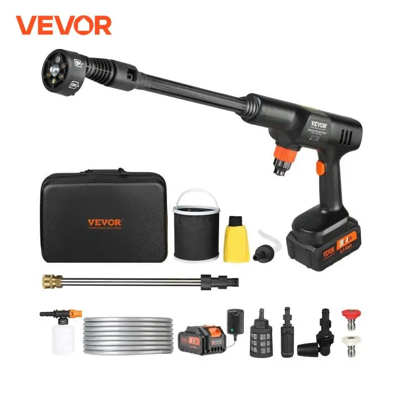 VEVOR Cordless Pressure Washer Portable Power Cleaner Handheld High-Pressure Car Washer Gun for Home/Floor Cleaning & Watering