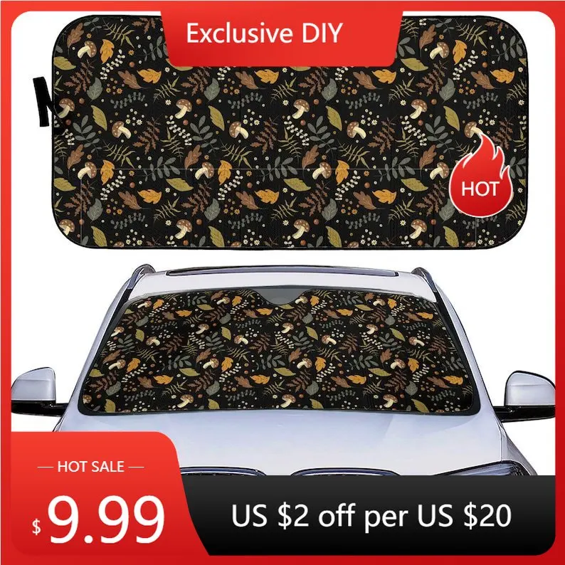 

Car Windshield Sun Shade | Sun Shield for Front Window Blocks UV Rays | Mushroom | Car Foldable Accessories for Sun Protection |