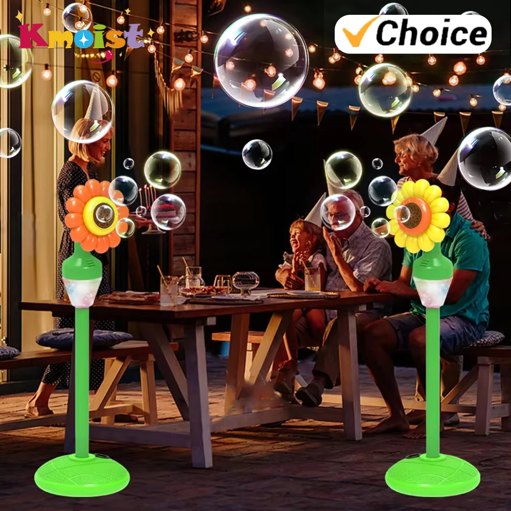 Burbujas de girasol eléctricas con control remoto, juguete automático con sonido y luz que sopla, juguetes para fiestas al aire libre, regalos para niños