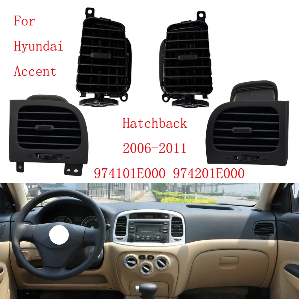 2Pcs Front Central Dashboard Air Vent Outlet Grill Panel For Hyundai Accent Hatchback 2006-2011 974101E000 974201E000