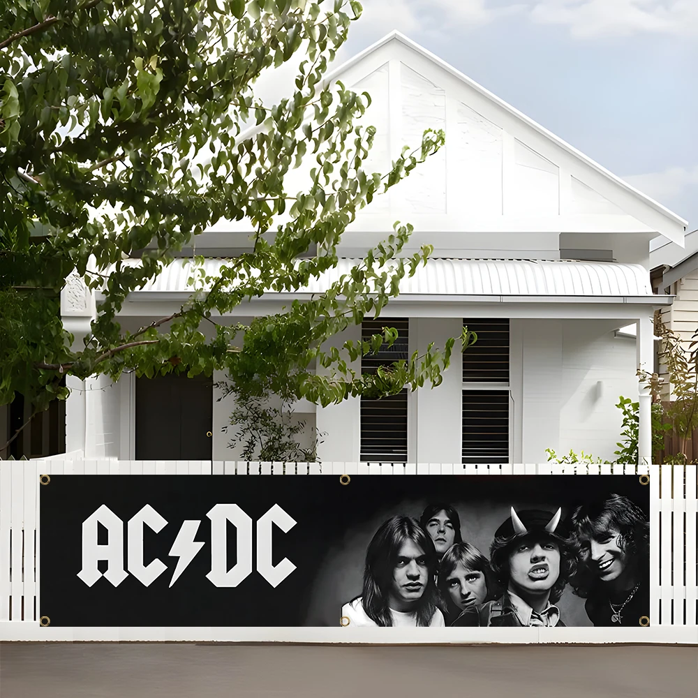 60X240cm AC/DC Band Banner Flag Polyester Printed Garage or Outdoor Decoration Tapestry