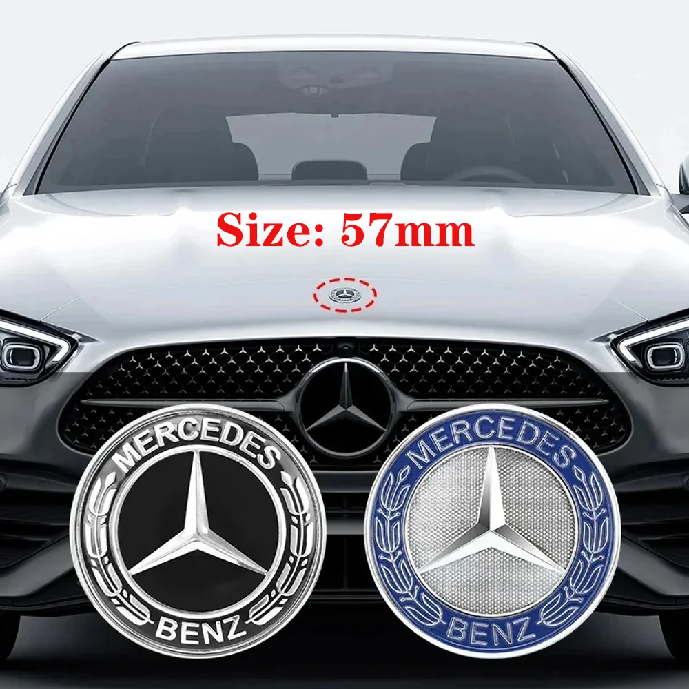 1pcs 57mm Car Hood Emblem Badge Bonnet Emblem For Mercedes Benz W124 W140 W163 W202 W203 W204 W210 W211 W205 A2048170616