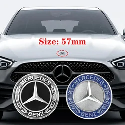 1 peça 57mm emblema do capô do carro emblema emblema para mercedes benz w124 w140 w163 w202 w203 w204 w210 w211 w205 a 2048170616