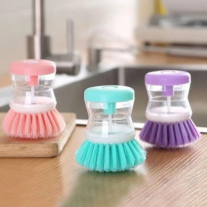 Kitchen Wash Pot Dish Brush Astronaut Washing Utensils With Automatic Soap Liquid Dispenser Household Cleaning