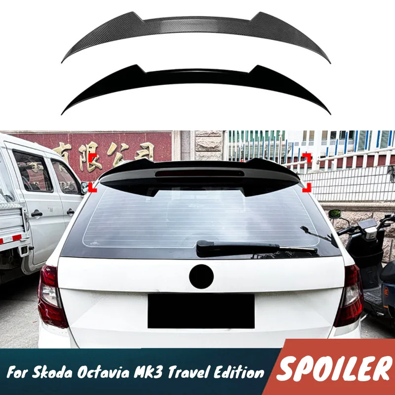

For Skoda Octavia MK3 Travel Edition 2015-2020 ABS Plastic Car Rear Trunk Lid Roof Spoiler Wings Body Kit Tuning Accessories
