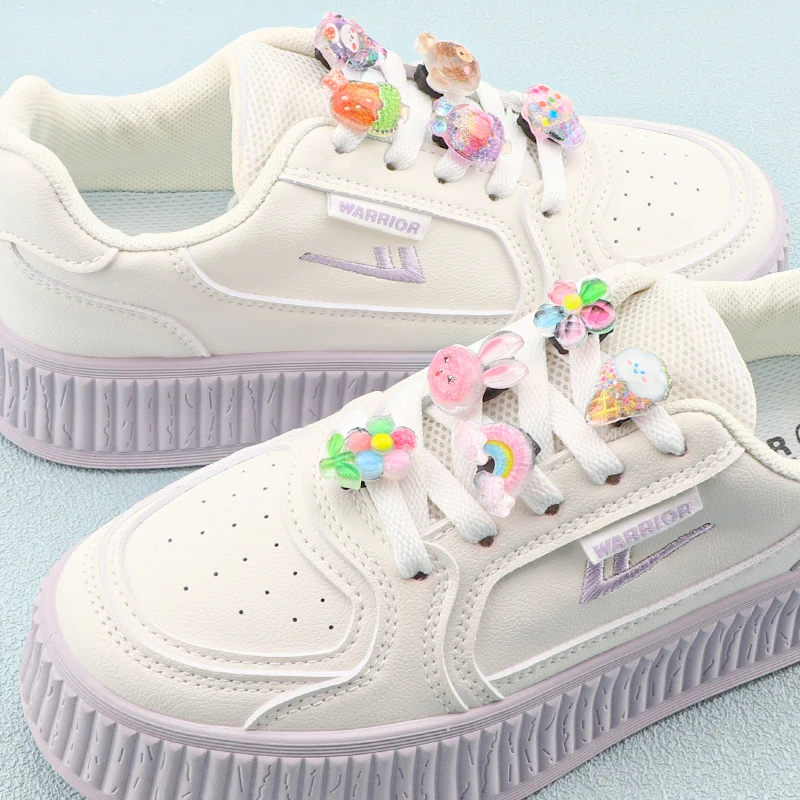 Kids kawaii Accessories Cute Rainbow Shoelaces Clip Removable Casual Shoes Decoration Bling Glitter Princess Sneaker Buckle Bulk