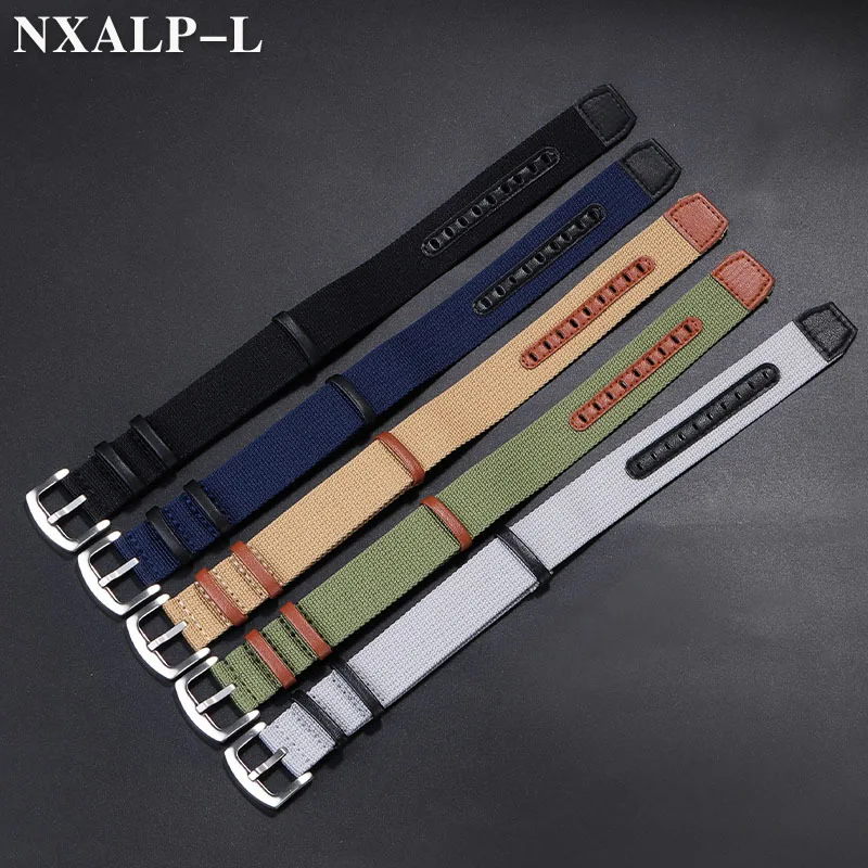 20mm 22mm Nylon Patch Leather Strap Green Brown Canvas Bracelet Men\'s Military Sport Watchband for Rolex for Seiko Wristband