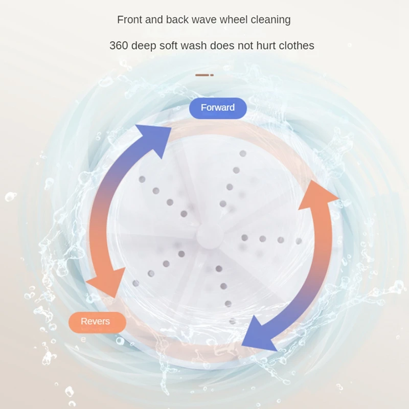 Portable Washing Machine Ultrasonic Turbine Mini Washing Machine With Suction Cups For Home Travel RV Apartment