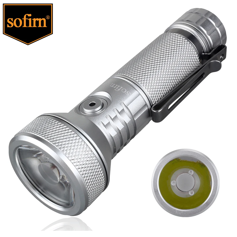 Sofirn IF22A Silver Color 2100lm EDC Flashlight SFT40 LED Powerful Light 629M Long Range 21700 3A USB C Rechargeable Throw Torch