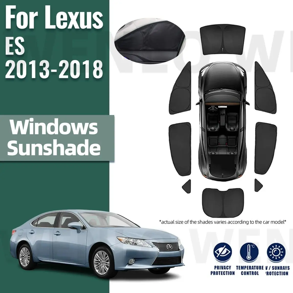 

For Lexus ES350H ES300H 2013-2018 Full Cover Car Sunshade Front Windshield Frame Curtain Rear Side Window Sun Shade Visor