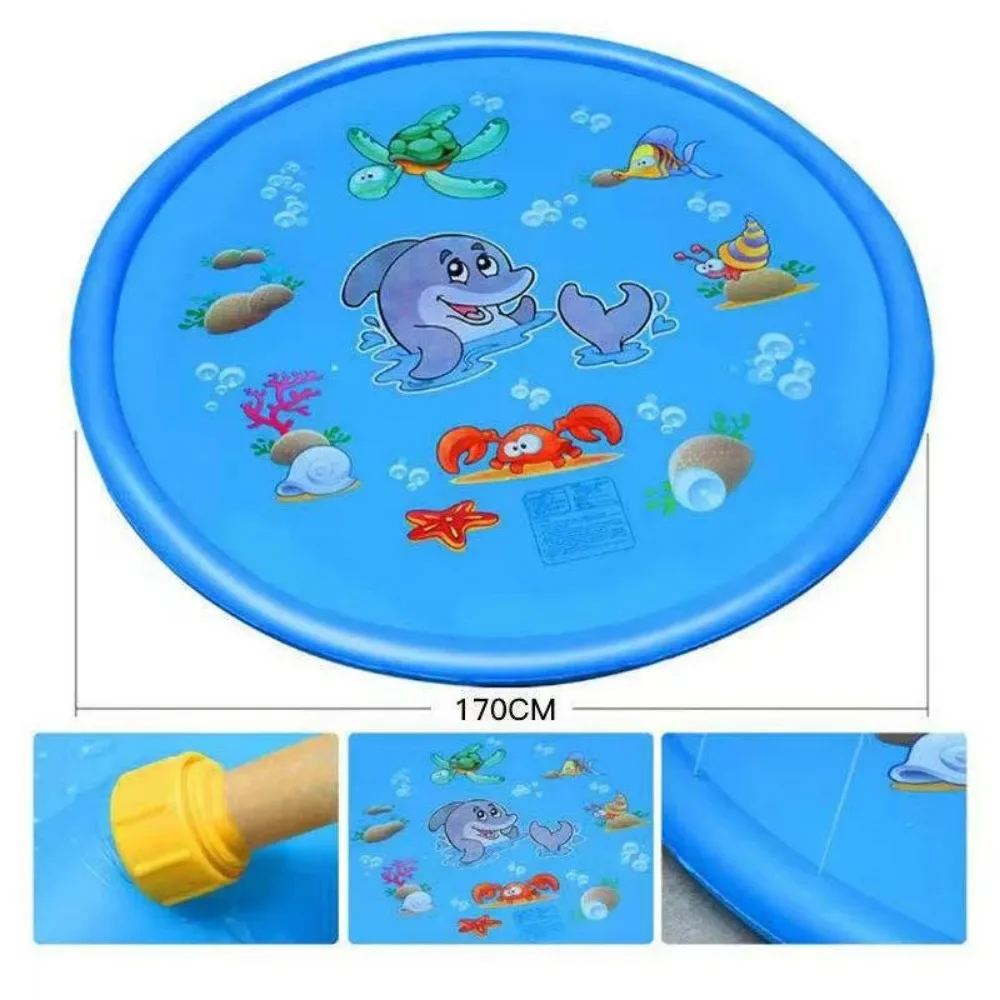 100/170cm Children Swimming Pool Summer Pet Swimming Pool Outdoor Interactive Fountain Toy Water Sensory Play Mat Kids Pet Toys