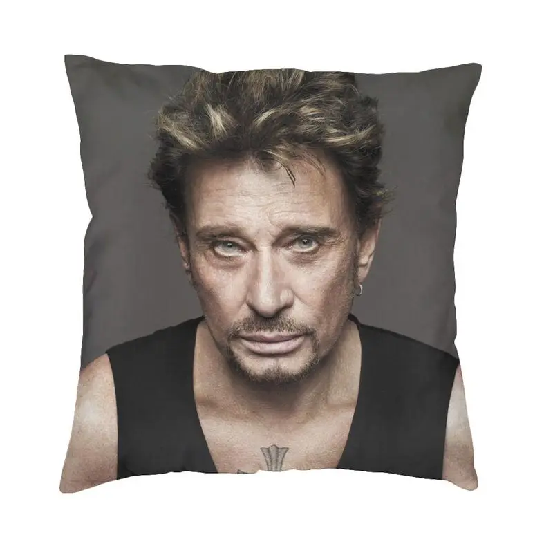 Nordic Johnny Hallyday Cushion Cover for Sofa Soft Singer France Pillow Case Living Room Decoration Pillowcase