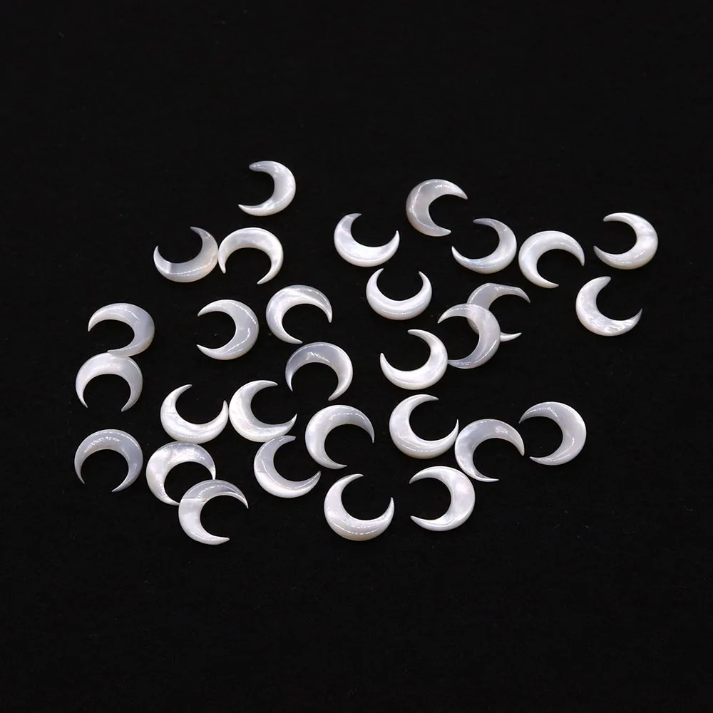 

5PCS Fashionable Moon Shell Loose Beads Natural Sea Shell Mother of Pearl Jewelry Making Charm DIY Handmade Accessories 10/12mm