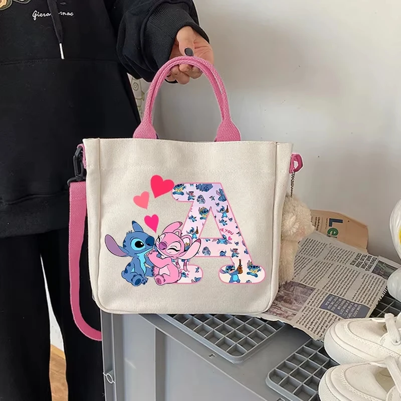 ديزني غرزة الكرتون رسالة الأطفال حقيبة كتف بنين بنات حمل حقيبة الطفل حقيبة يد قماش أنيمي حقيبة كروسبودي هدايا أطفال جديدة