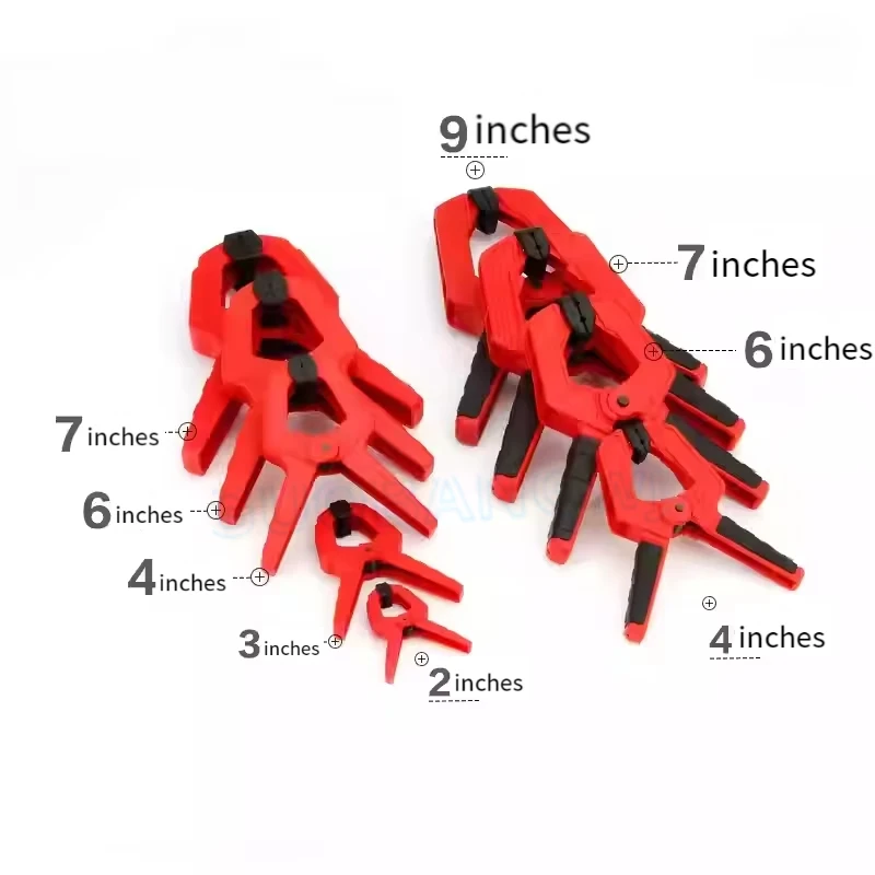 2-9inch Heavy Duty Woodworking Plastic Spring Clamp Strong A Type Extra Large Clip Nylon Wood Carpenter Tool