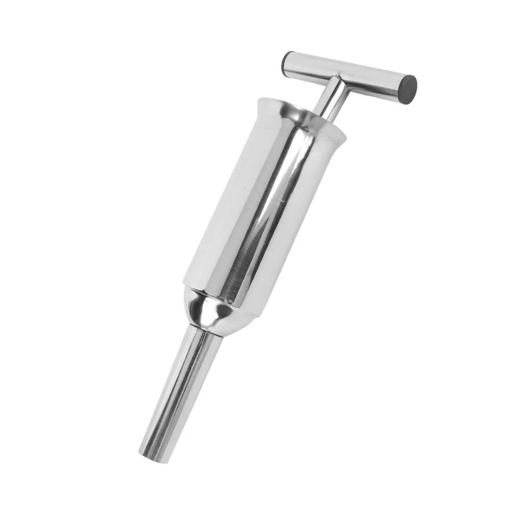 Stainless Steel Sausage Stuffer Manual Operation Easy Clean Sausage Filling Tool Convenient Push Handle Design
