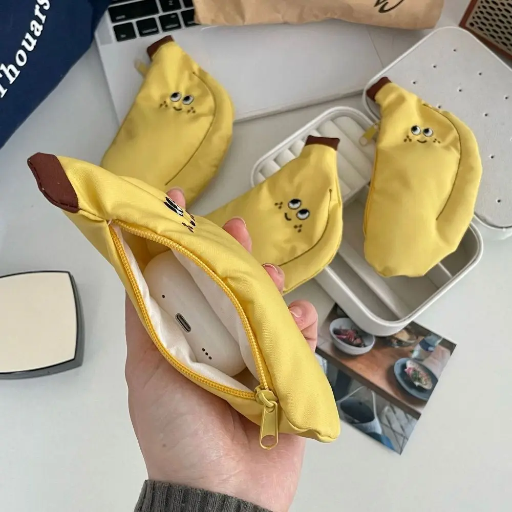 

Cute Coin Pouch Canvas Coin Purse Mini Storage Bag Korean Style Banana Wallet Small Wallet Coin Bag Earphone Storage Bag Girl