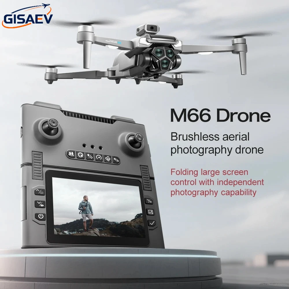 

GISAEV M66 Triple Battery Brushless Drone with Screen Remote –4K Zoom Gesture Control Smart Obstacle Avoidance FPV RC Quadcopter
