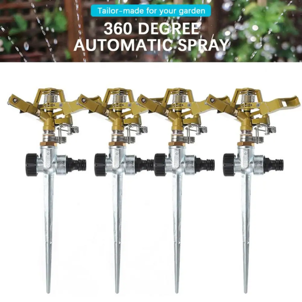 

1-4PCS Garden Rotating Rocker Impact Sprinkler 1/2 inch Male Thread Brass Lawn Watering Adjustable Nozzle Irrigation Sprinkler