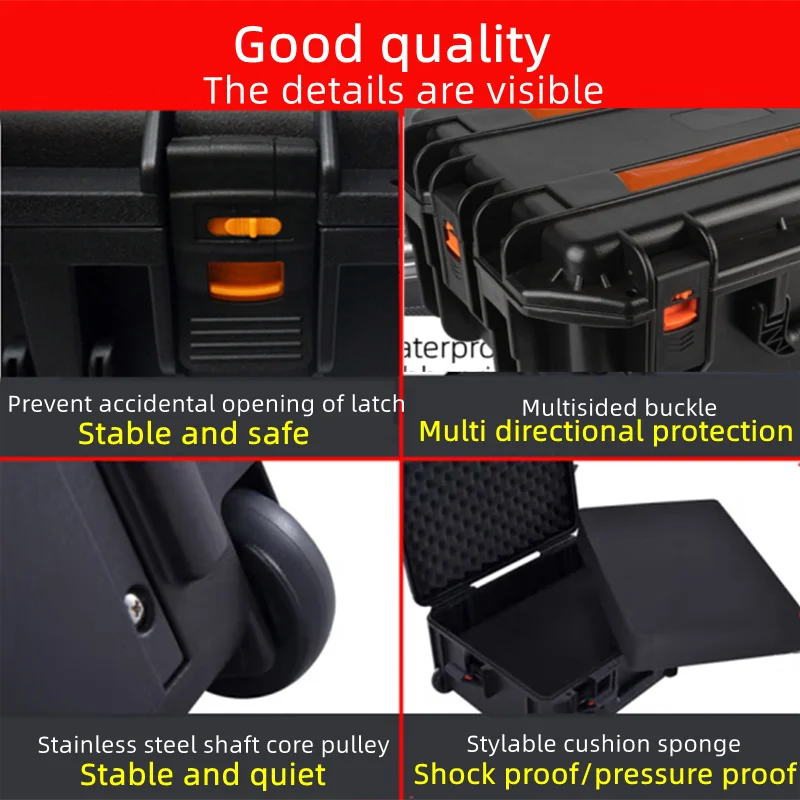 660x495x260MM High Quality Protective Box Pull Rod Aviation Toolbox Safety Instrument Tool box Hardware Storage Large Hard Case