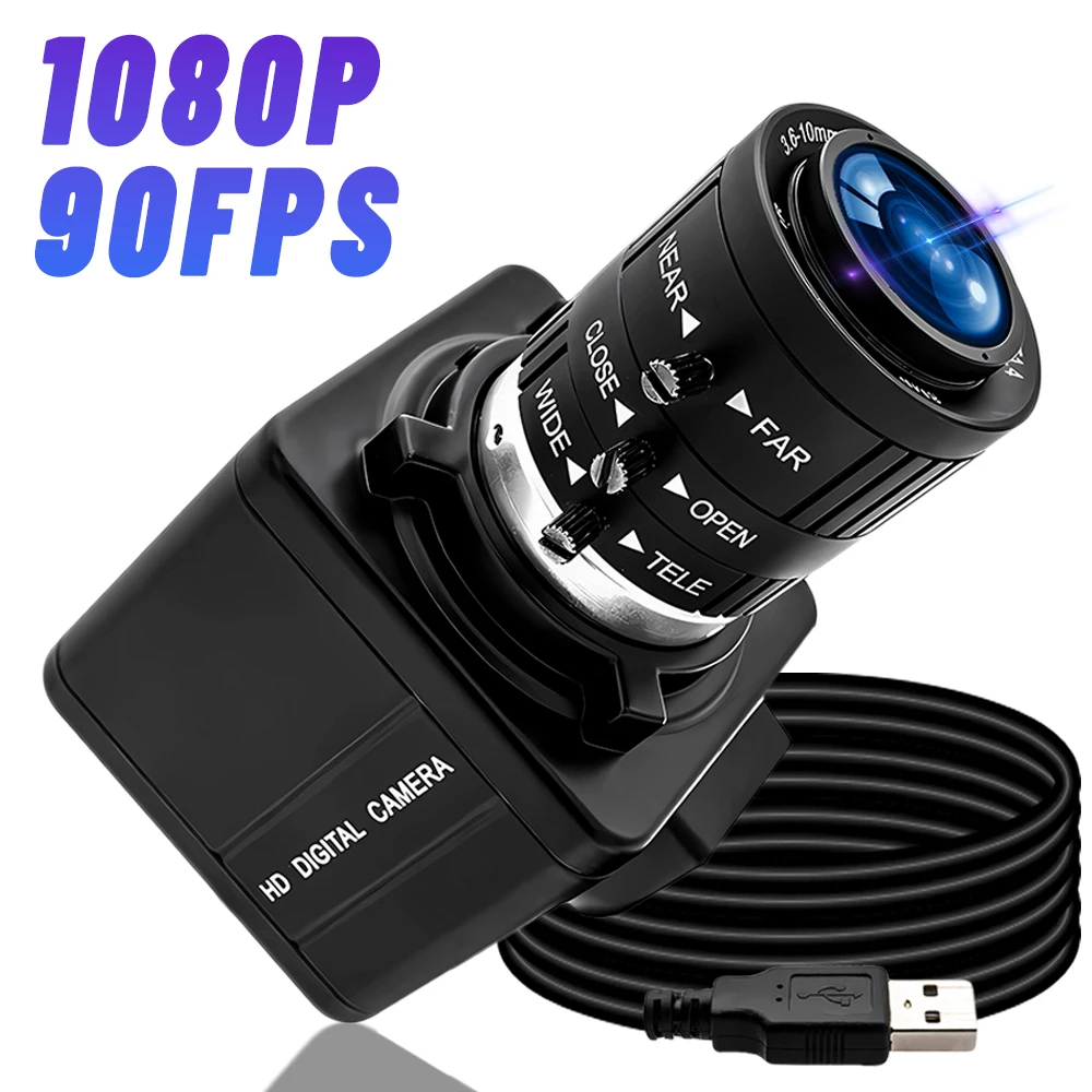 

WGWK 1080P 90FPS Global Shotter USB-камера с высокой рамкой AR0234 Промышленная металлическая коробка Ручной зум-объектив без размывки Мини-веб-камера
