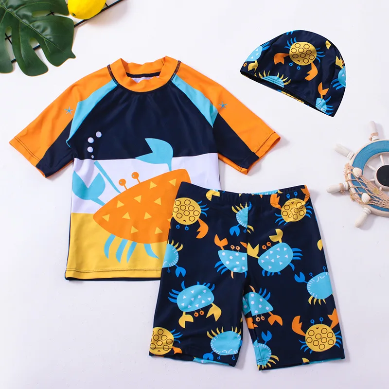 Children\'s Swimming Costume Boy\'s Split Swimsuit Student Swimsuit Quick-Dry Cartoon Baby Split Sunscreen Swimming Costume