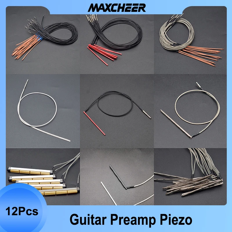 12pcs Soft Acoustic Guitar Preamp Bridge Saddle Piezo Under Pickup Rod Piezo for Guitar Ukulele Bass Violin Guitar Accessories