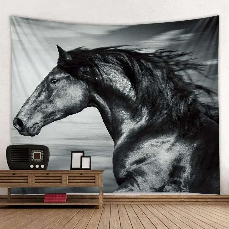 

Running horse printing tapestry lion elephant wall hanging polyester fabric home decoration mandala bohemian wall decoration