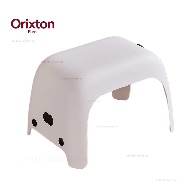 Cute Cat Stool Bathroom Shower Stool Anti Slip Short Chair Living Room Shoe Changing Chair Household Saving Furniture
