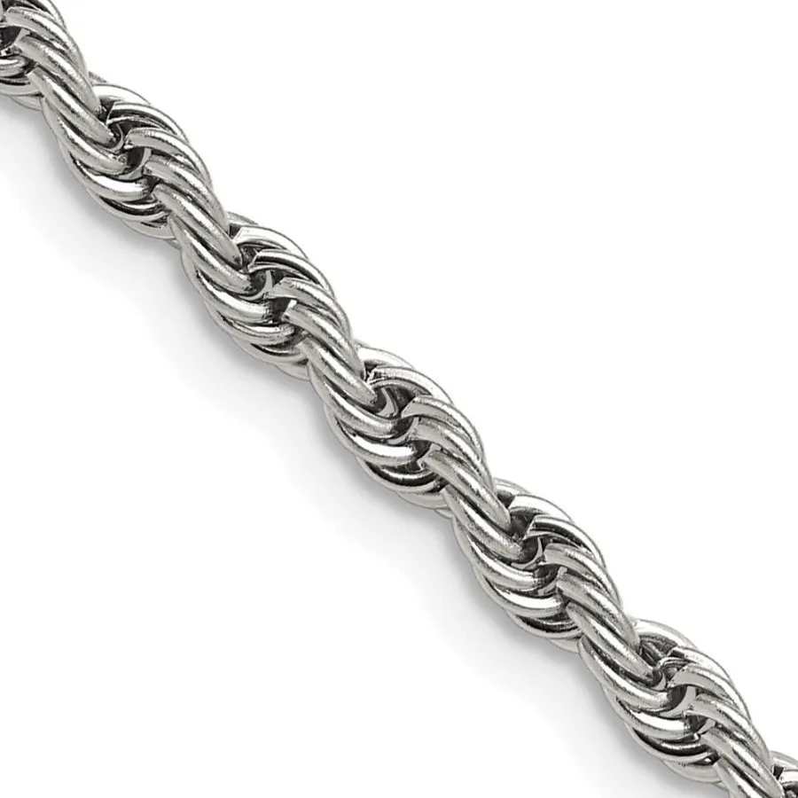 

Chisel Stainless Steel Polished 4mm 24 inch Rope Chain
