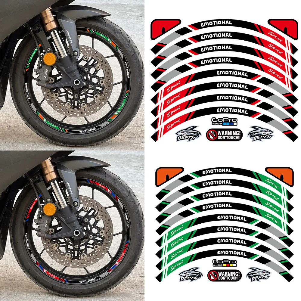 For Forza 250 300 350 Front 15″ Rear 14″ Wheel Hub Rim  Sticker Motorcycle Accessories Reflective Full Set Vinyl Decals