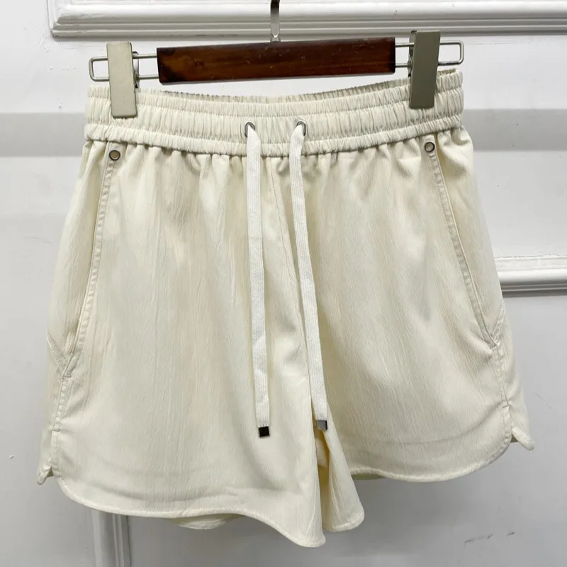 Primavera e verão novo coreano simples casual solto camisa de manga comprida top shorts terno para mulher